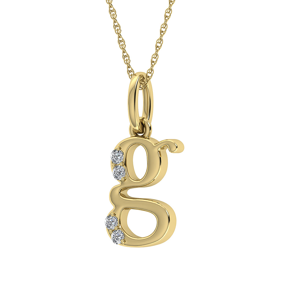 Diamond 1/20 Ct.Tw. Letter G Pendant in 10K Yellow Gold