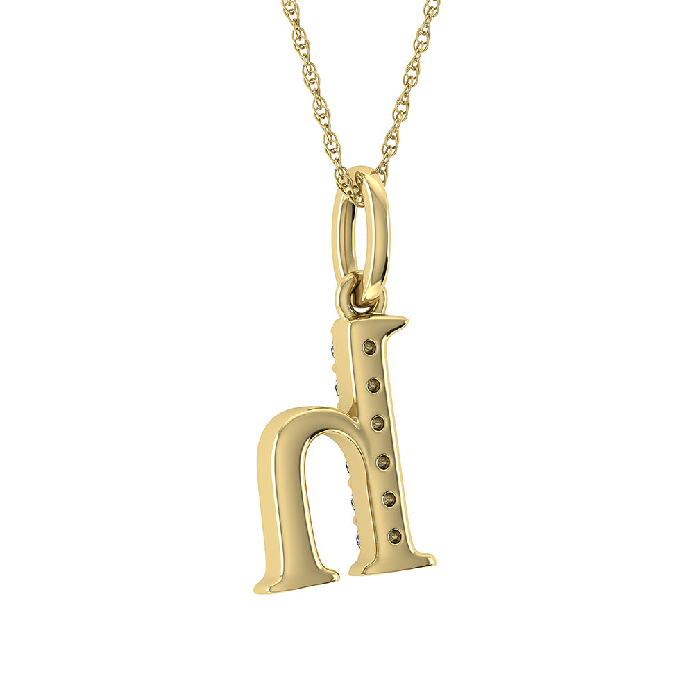 Diamond 1/20 Ct.Tw. Letter H Pendant in 10K Yellow Gold