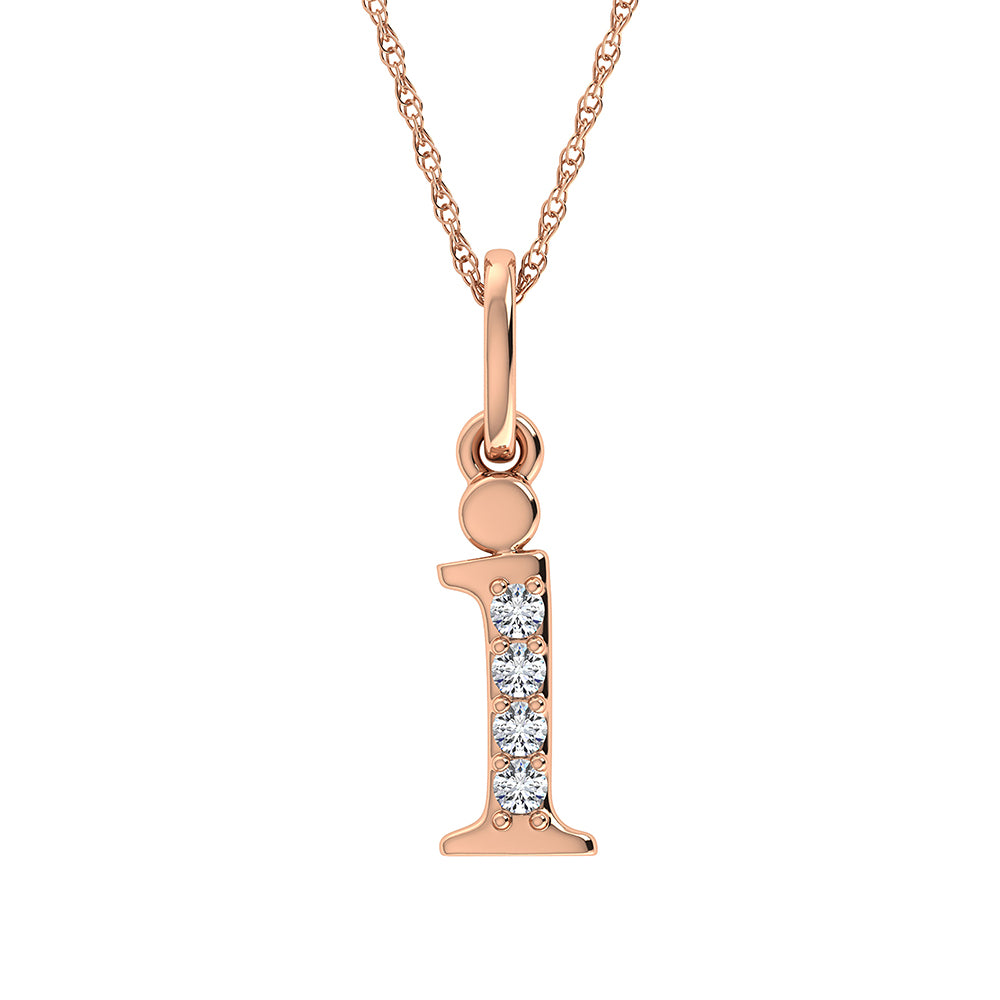 Diamond 1/20 Ct.Tw. Letter I Pendant in 10K Rose Gold