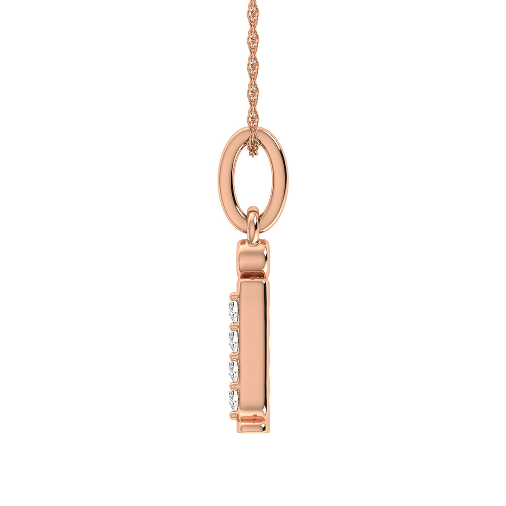 Diamond 1/20 Ct.Tw. Letter I Pendant in 10K Rose Gold