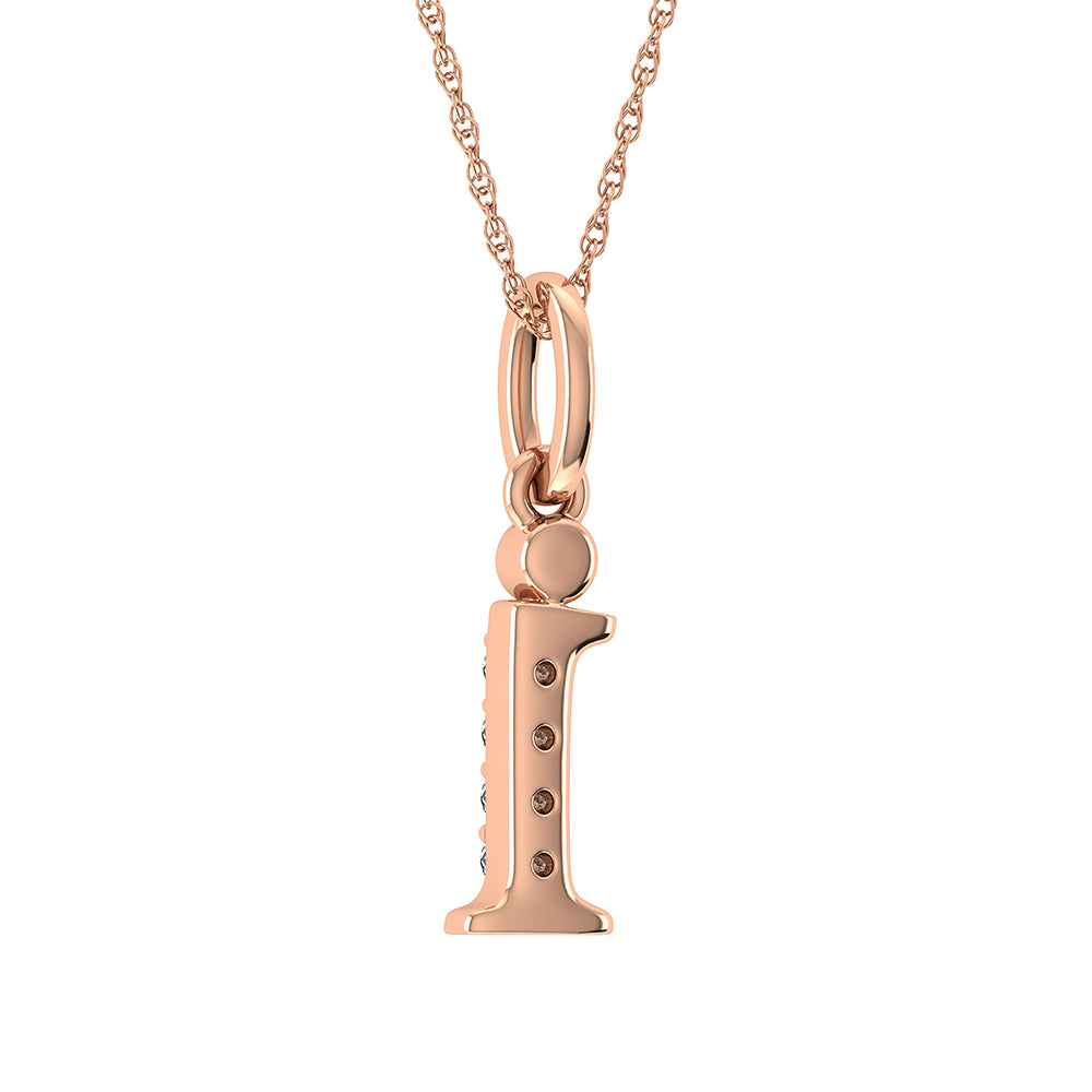 Diamond 1/20 Ct.Tw. Letter I Pendant in 10K Rose Gold