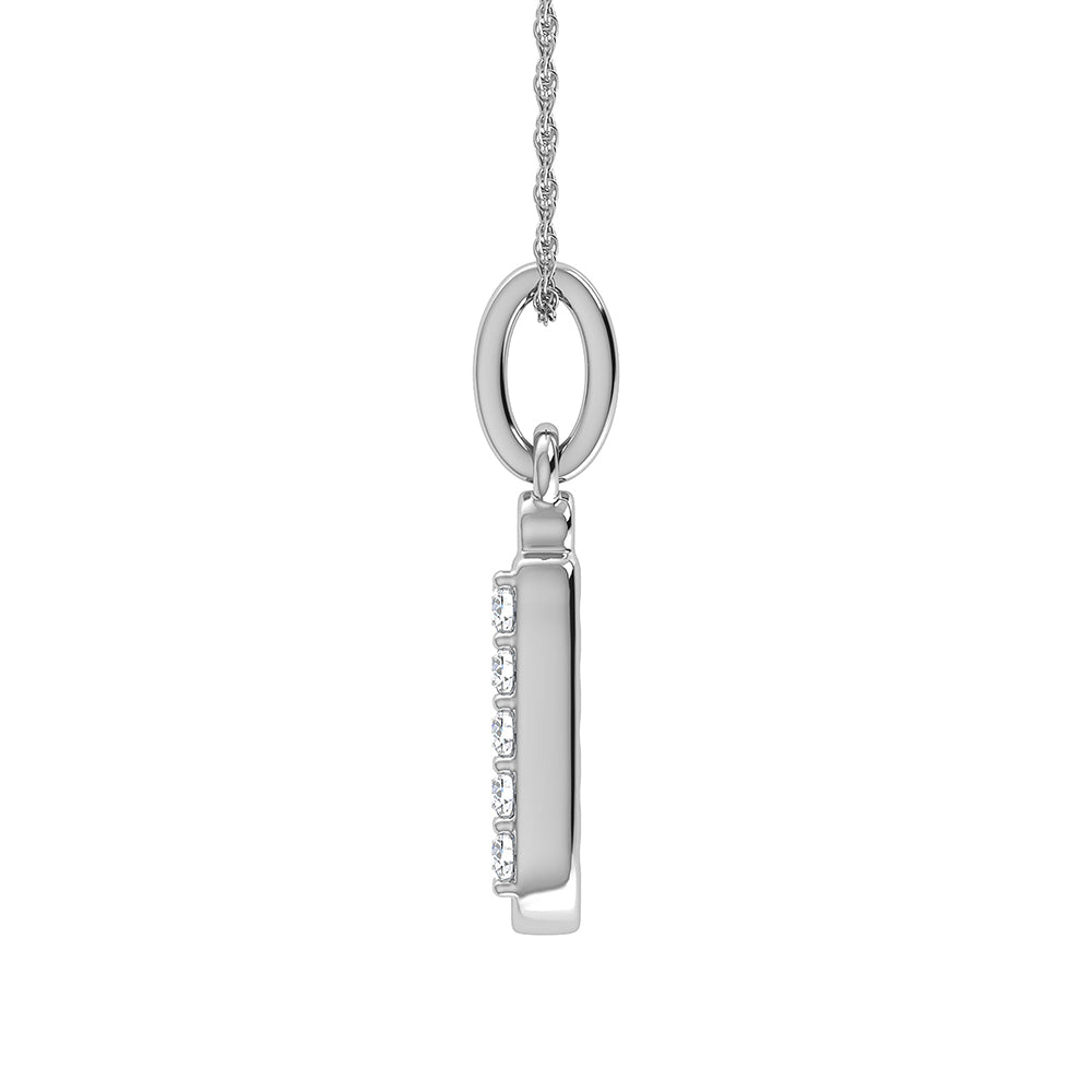 Diamond 1/20 Ct.Tw. Letter J Pendant in 10K White Gold