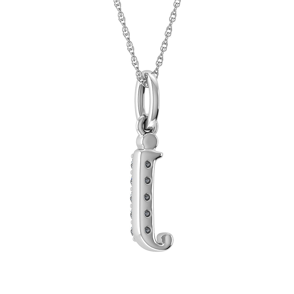 Diamond 1/20 Ct.Tw. Letter J Pendant in 10K White Gold