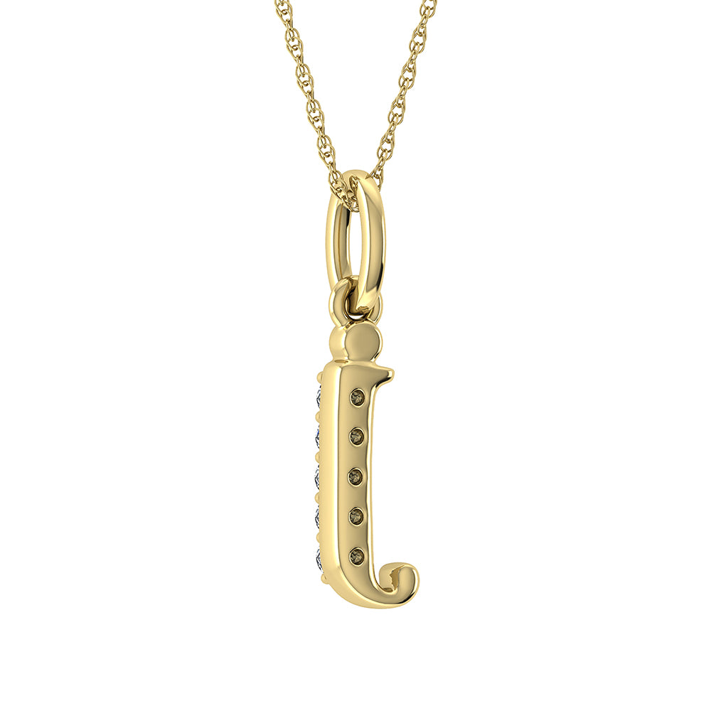 Diamond 1/20 Ct.Tw. Letter J Pendant in 10K Yellow Gold