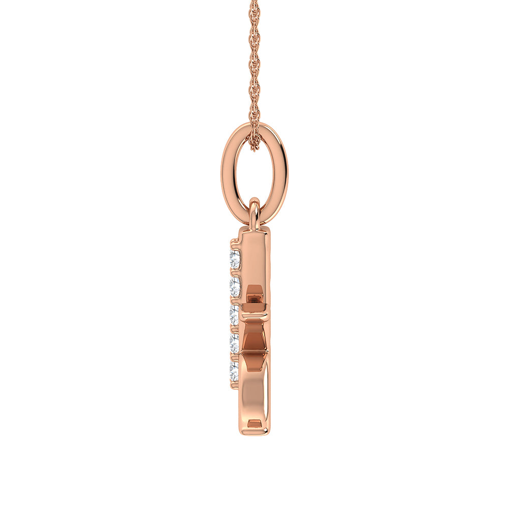 Diamond 1/20 Ct.Tw. Letter K Pendant in 10K Rose Gold