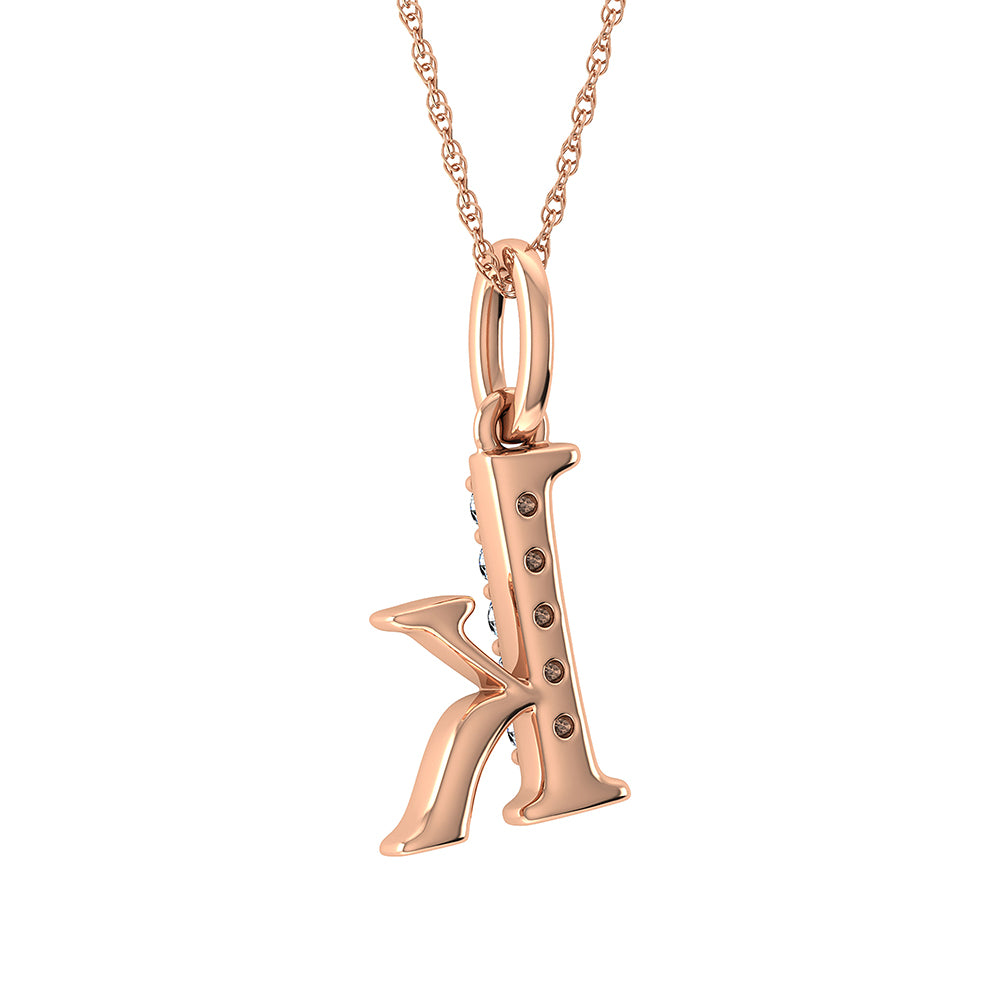 Diamond 1/20 Ct.Tw. Letter K Pendant in 10K Rose Gold