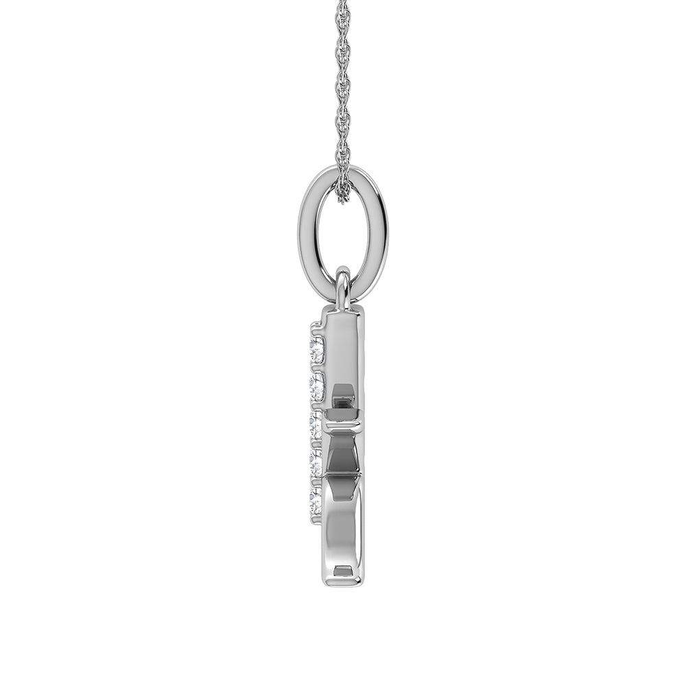 Diamond 1/20 Ct.Tw. Letter K Pendant in 10K White Gold