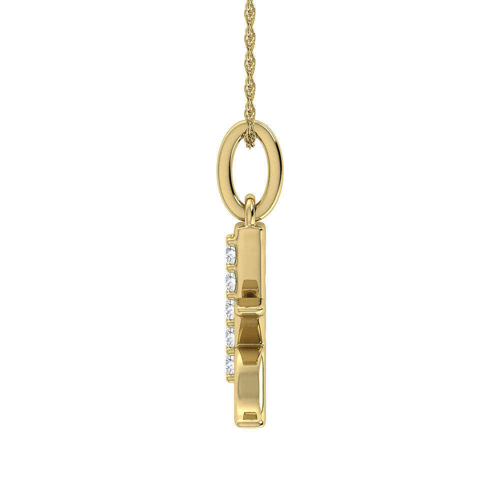 Diamond 1/20 Ct.Tw. Letter K Pendant in 10K Yellow Gold