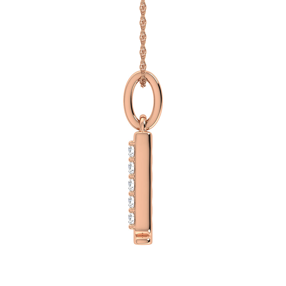 Diamond 1/20 Ct.Tw. Letter L Pendant in 10K Rose Gold