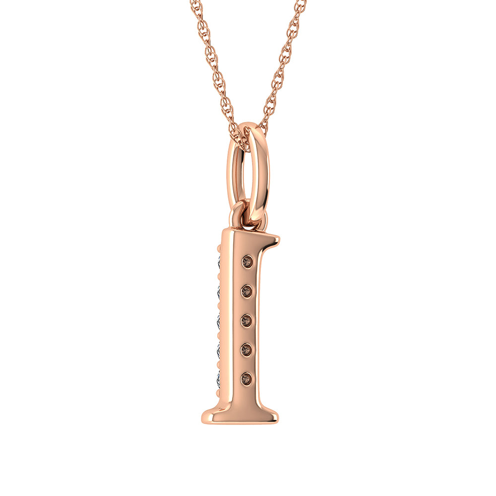 Diamond 1/20 Ct.Tw. Letter L Pendant in 10K Rose Gold