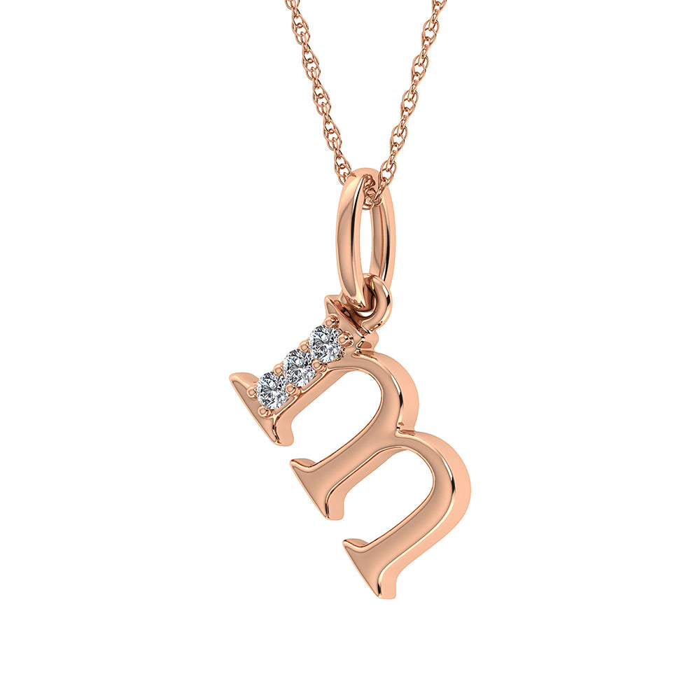 Diamond 1/20 Ct.Tw. Letter M Pendant in 10K Rose Gold