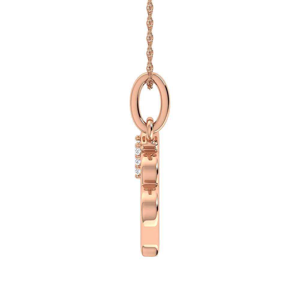 Diamond 1/20 Ct.Tw. Letter M Pendant in 10K Rose Gold