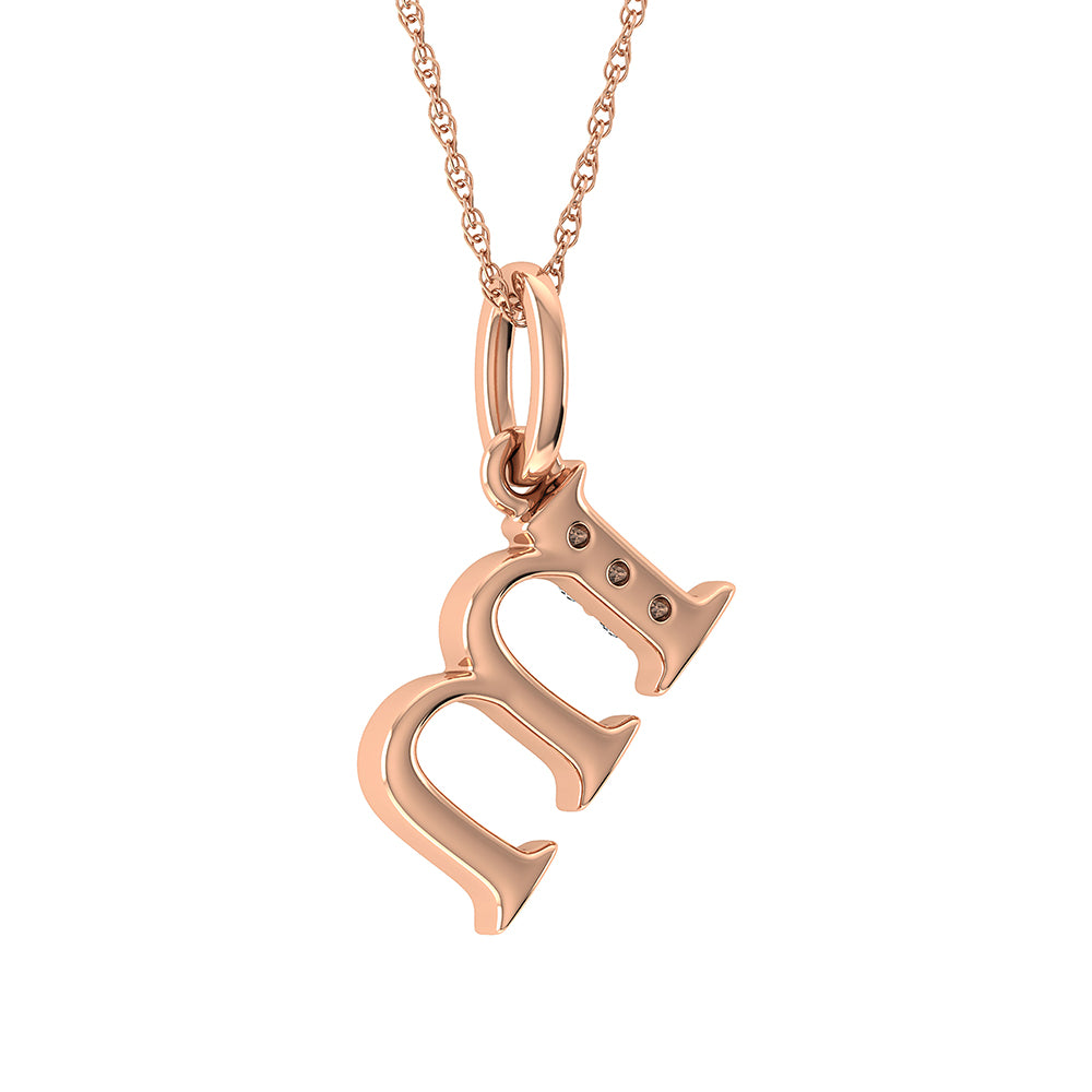 Diamond 1/20 Ct.Tw. Letter M Pendant in 10K Rose Gold