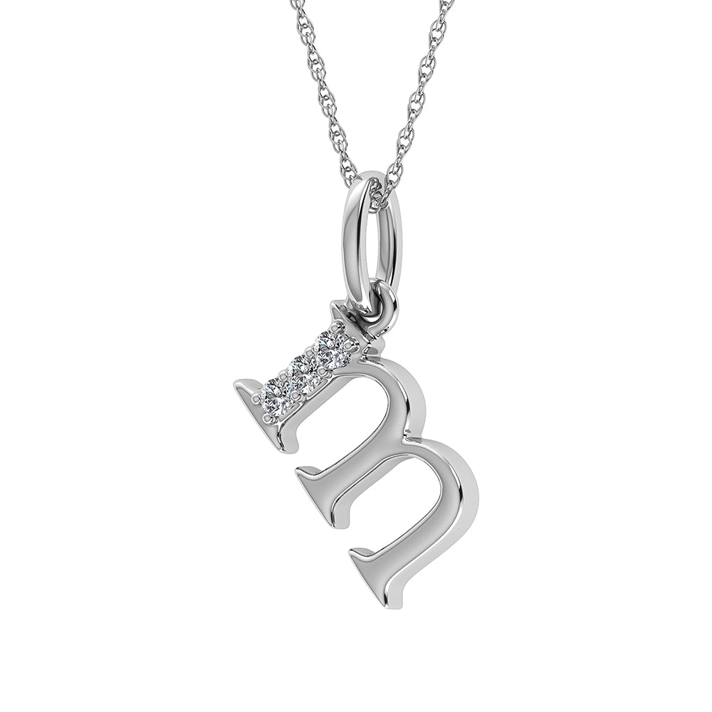 Diamond 1/20 Ct.Tw. Letter M Pendant in 10K White Gold