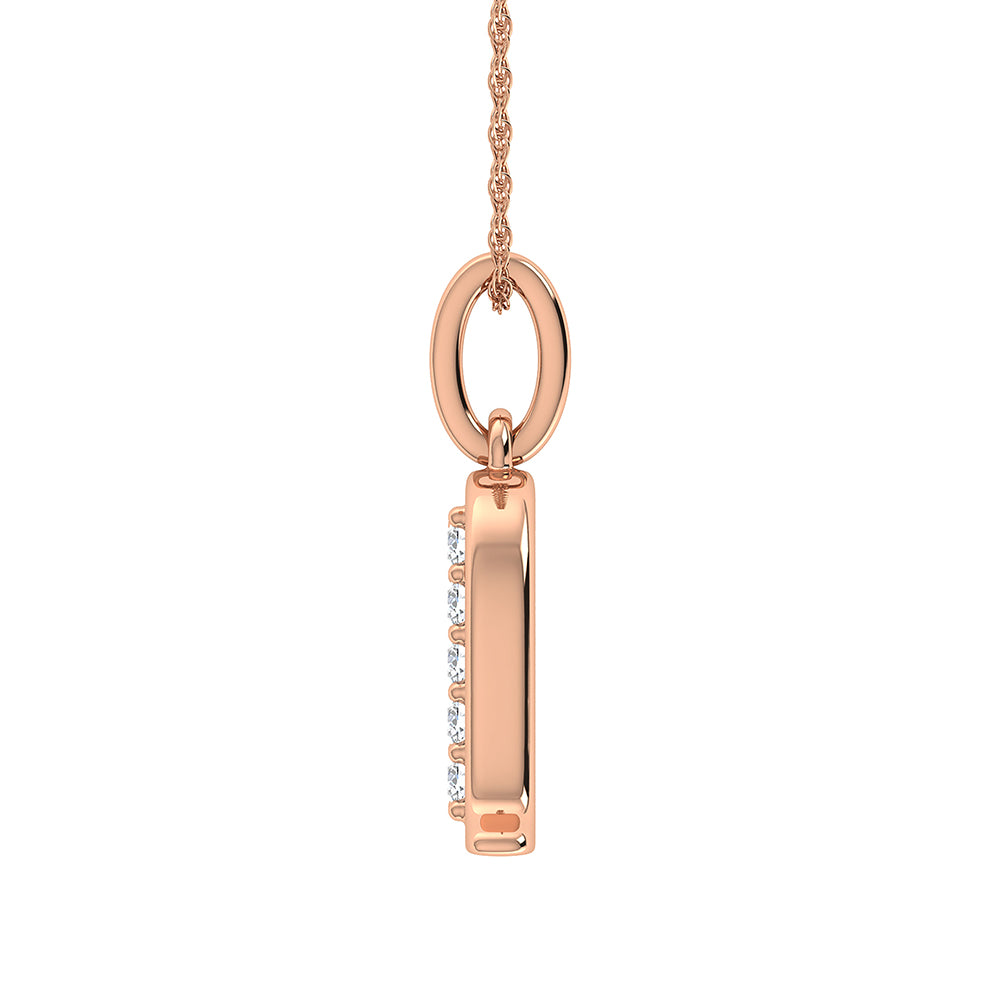 Diamond 1/20 Ct.Tw. Letter N Pendant in 10K Rose Gold