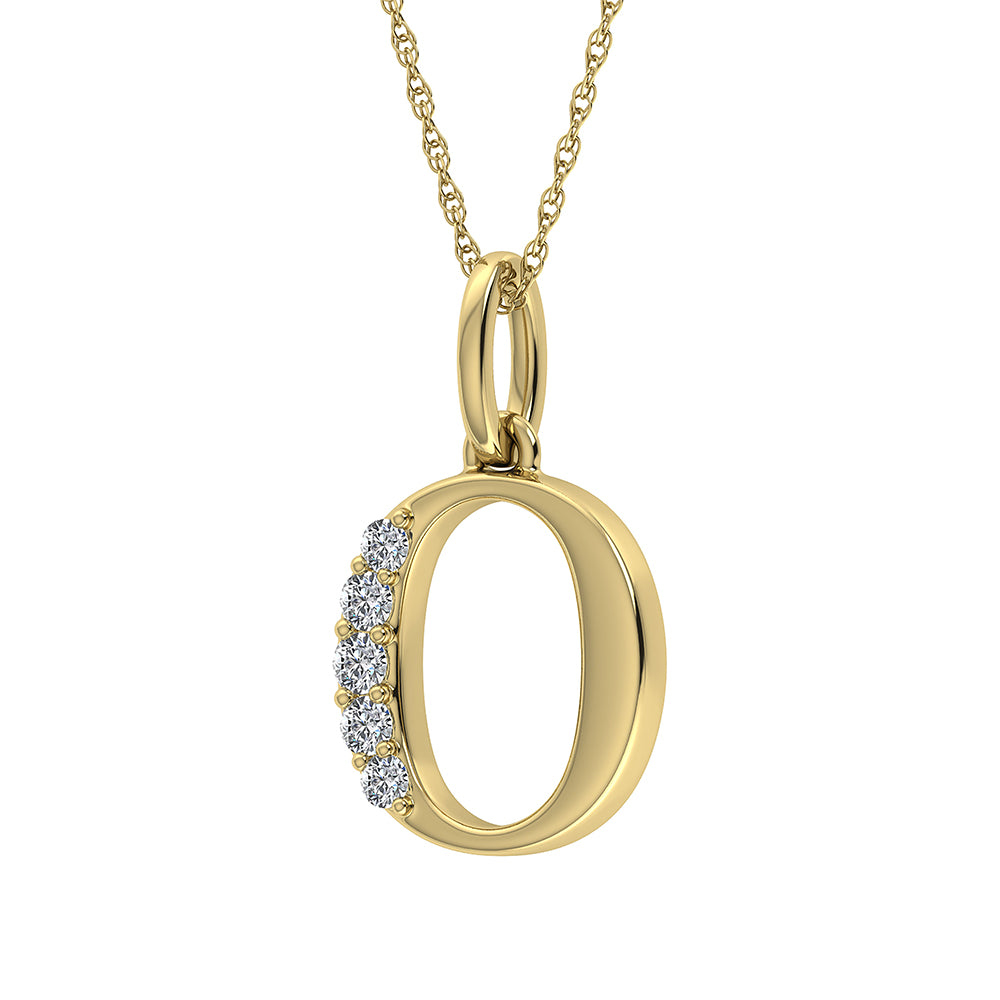 Diamond 1/20 Ct.Tw. Letter O Pendant in 10K Yellow Gold