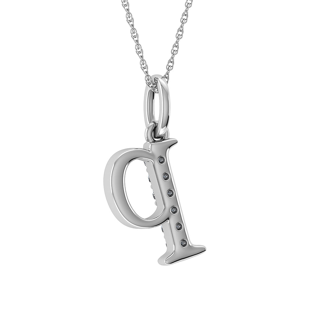 Diamond 1/20 Ct.Tw. Letter P Pendant in 10K White Gold