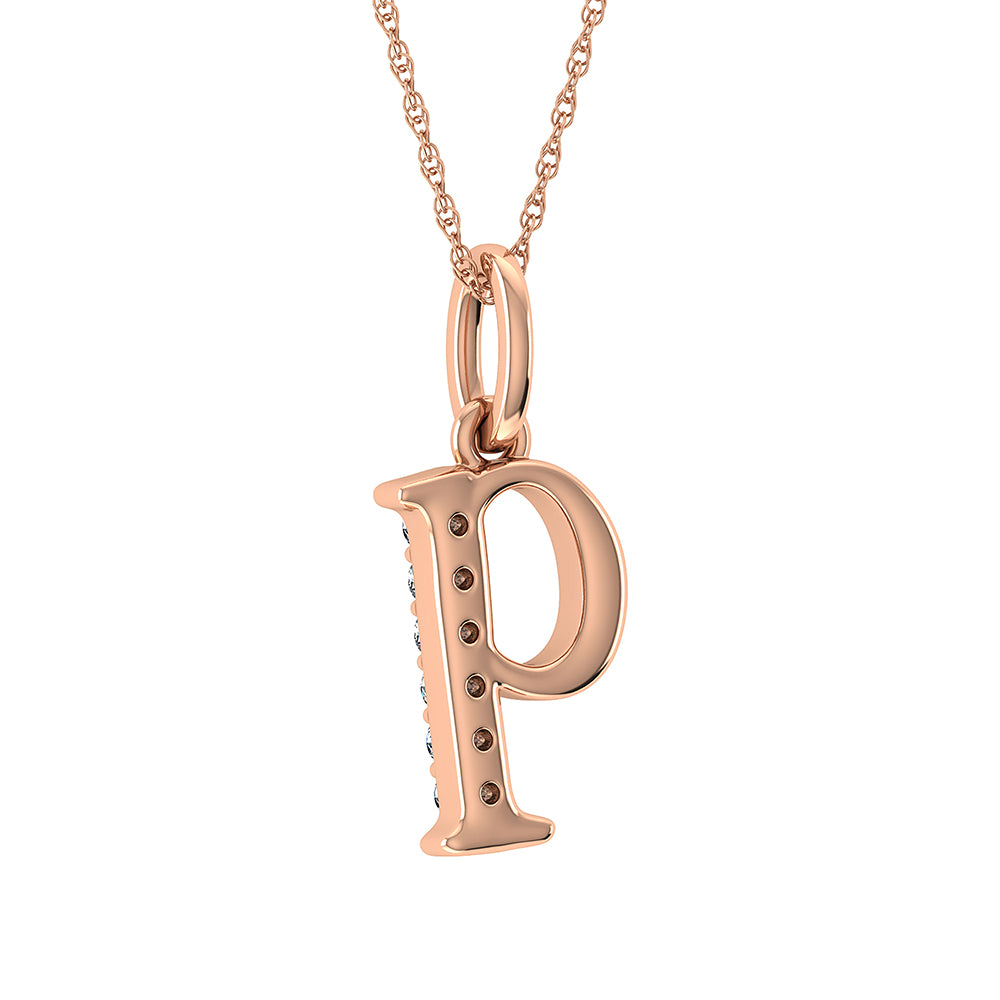 Diamond 1/20 Ct.Tw. Letter Q Pendant in 10K Rose Gold