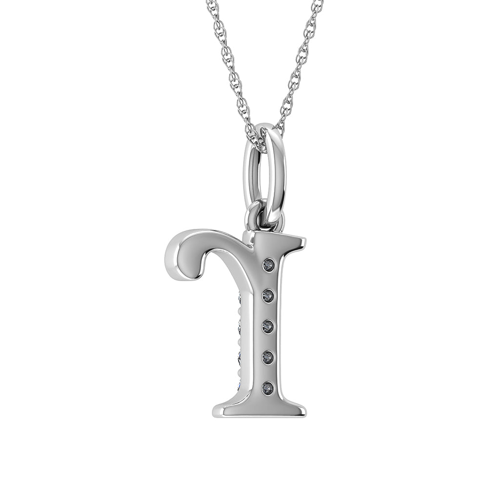 Diamond 1/20 Ct.Tw. Letter R Pendant in 10K White Gold