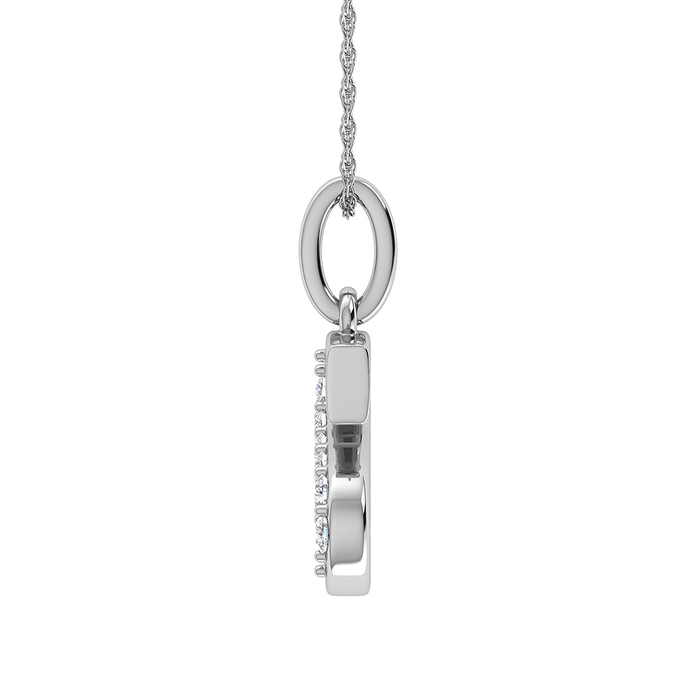 Diamond 1/20 Ct.Tw. Letter S Pendant in 10K White Gold