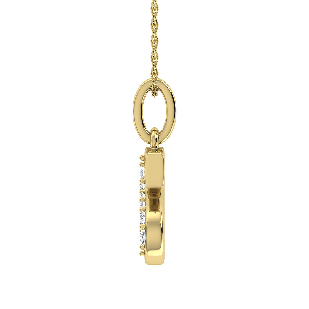 Diamond 1/20 Ct.Tw. Letter S Pendant in 10K Yellow Gold