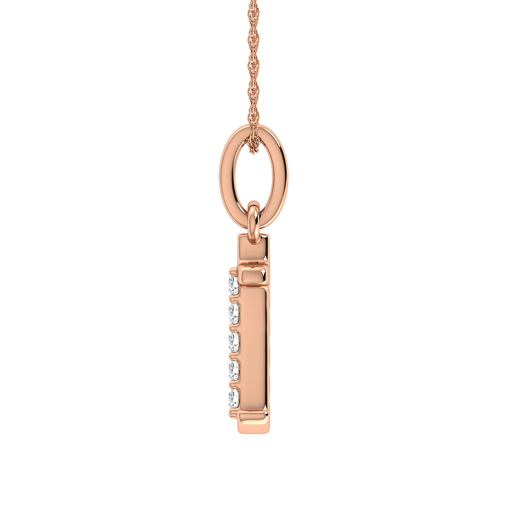 Diamond 1/20 Ct.Tw. Letter T Pendant in 10K Rose Gold