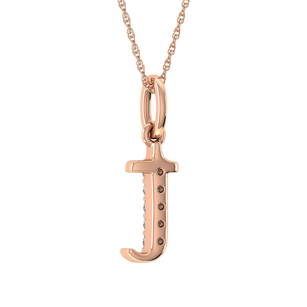 Diamond 1/20 Ct.Tw. Letter T Pendant in 10K Rose Gold