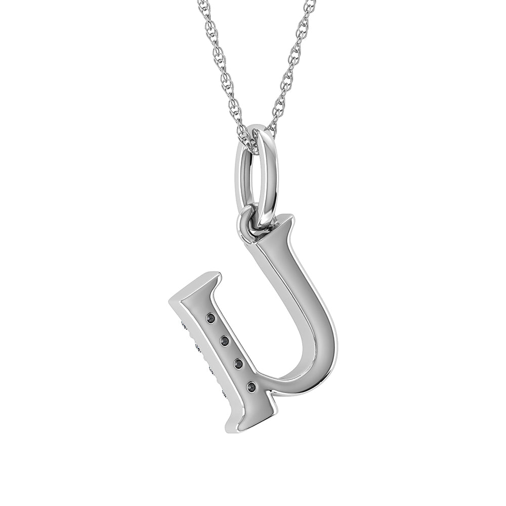 Diamond 1/20 Ct.Tw. Letter U Pendant in 10K White Gold