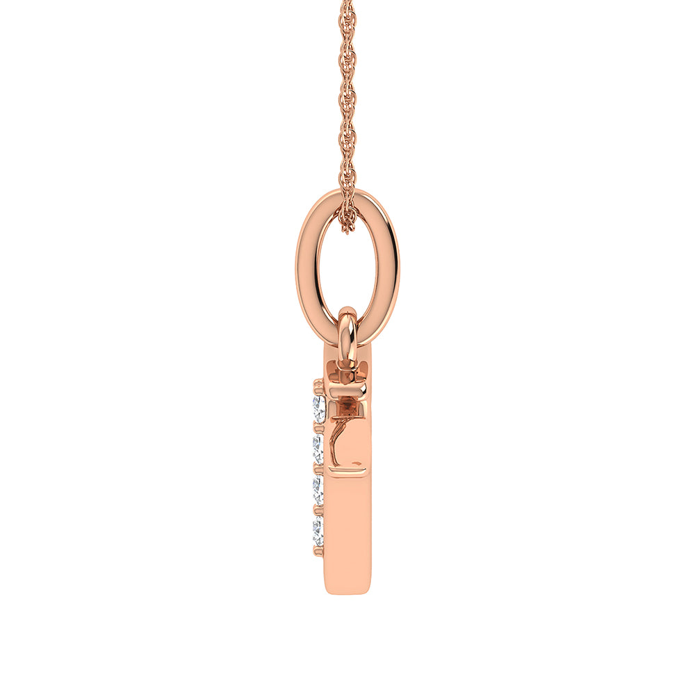 Diamond 1/20 Ct.Tw. Letter V Pendant in 10K Rose Gold