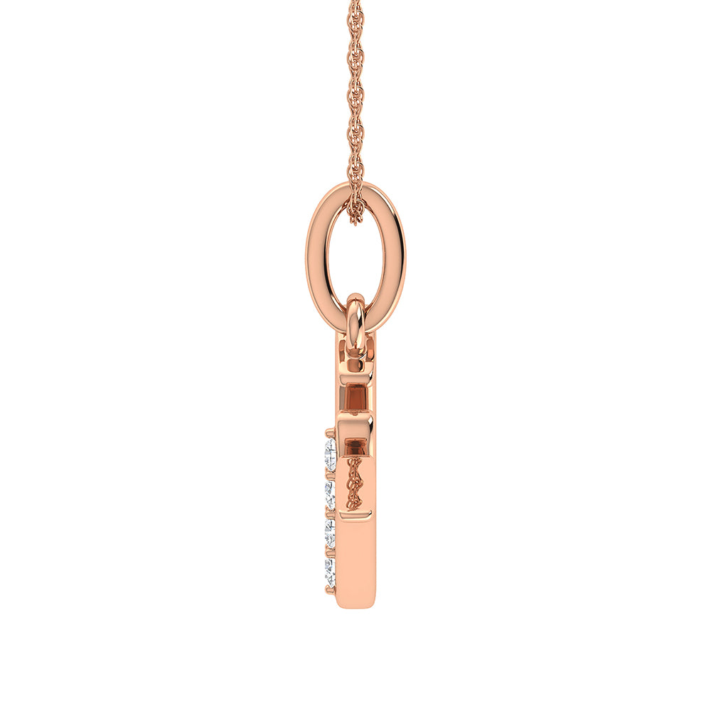 Diamond 1/20 Ct.Tw. Letter W Pendant in 10K Rose Gold