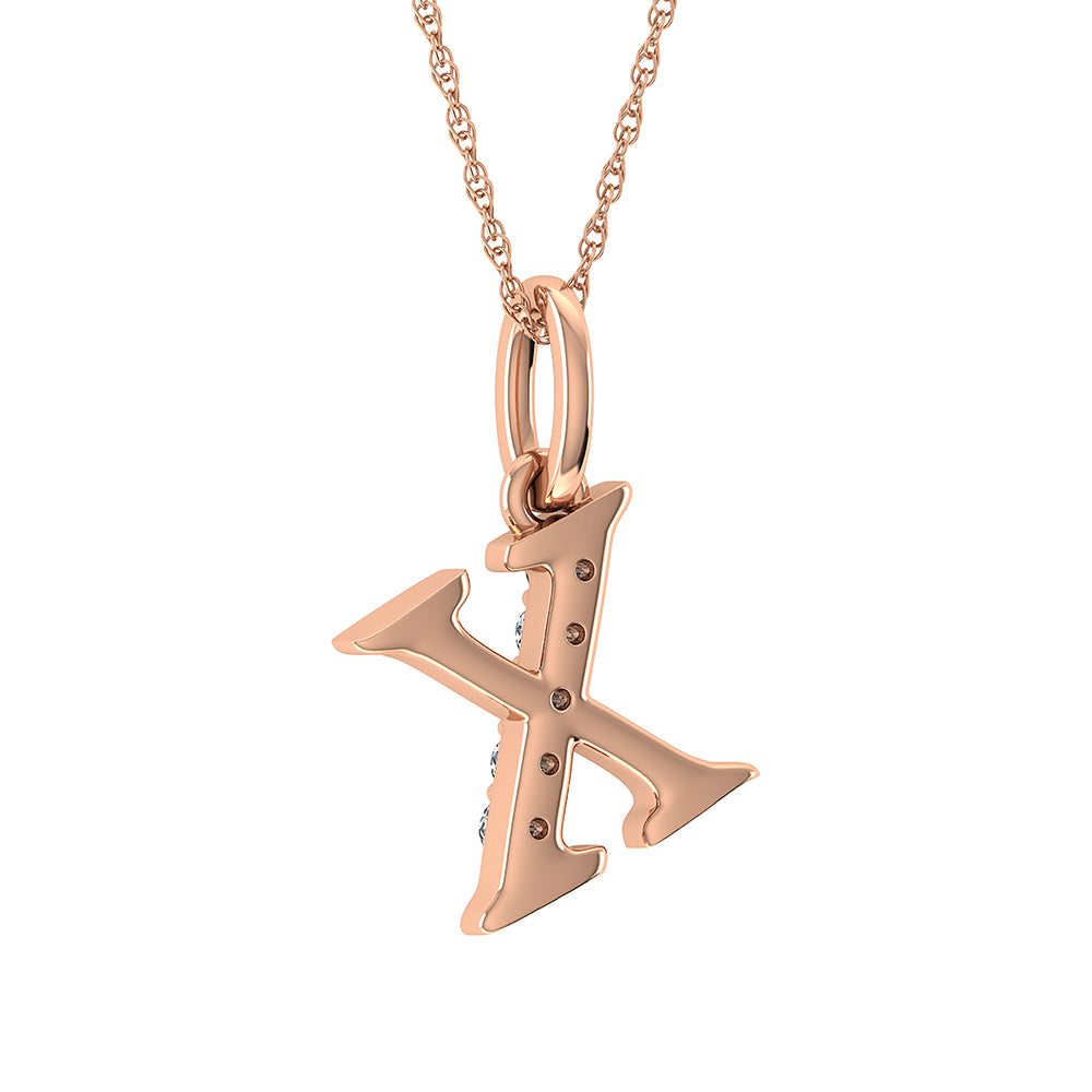 Diamond 1/20 Ct.Tw. Letter X Pendant in 10K Rose Gold