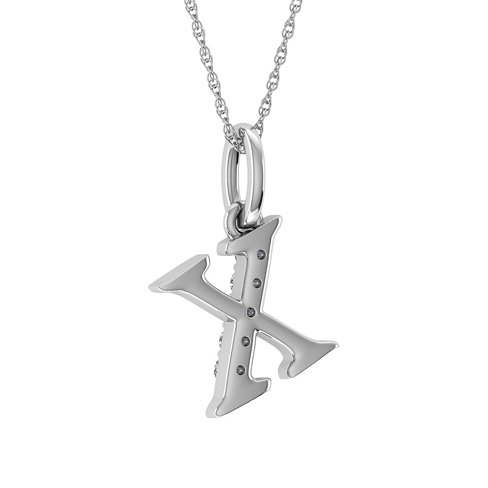 Diamond 1/20 Ct.Tw. Letter X Pendant in 10K White Gold