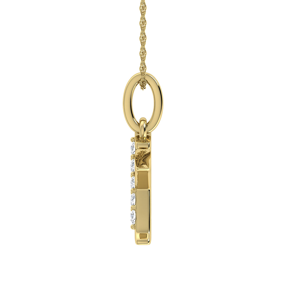 Diamond 1/20 Ct.Tw. Letter X Pendant in 10K Yellow Gold