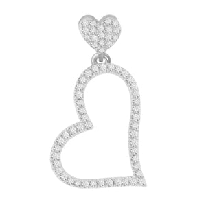 LADIES HEART PENDANT 1/5 CT ROUND DIAMOND 10K WHITE GOLD (CHAIN NOT INCLUDED)