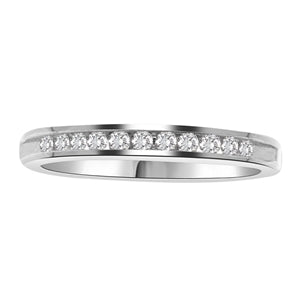 LADIES BAND 1/4 CT ROUND DIAMOND 14K WHITE GOLD