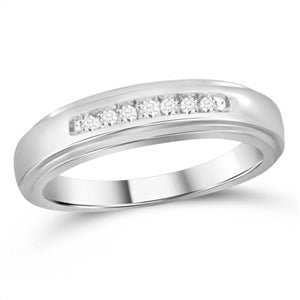 MEN'S BAND 1/6 CT ROUND DIAMOND 10K WHITE GOLD