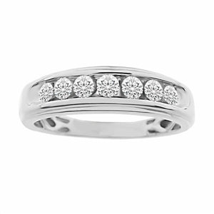 MEN'S BAND 1/2 CT ROUND DIAMOND 10K WHITE GOLD