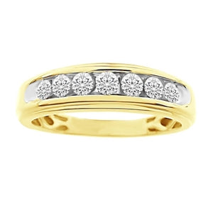 MEN'S BAND 1/2 CT ROUND DIAMOND 10K YELLOW GOLD