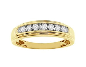 MEN'S BAND 1/3 CT ROUND DIAMOND 10K YELLOW GOLD