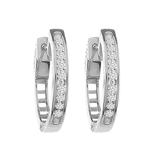 LADIES HOOPS 2CT ROUND DIAMOND 10KT WHITE GOLD