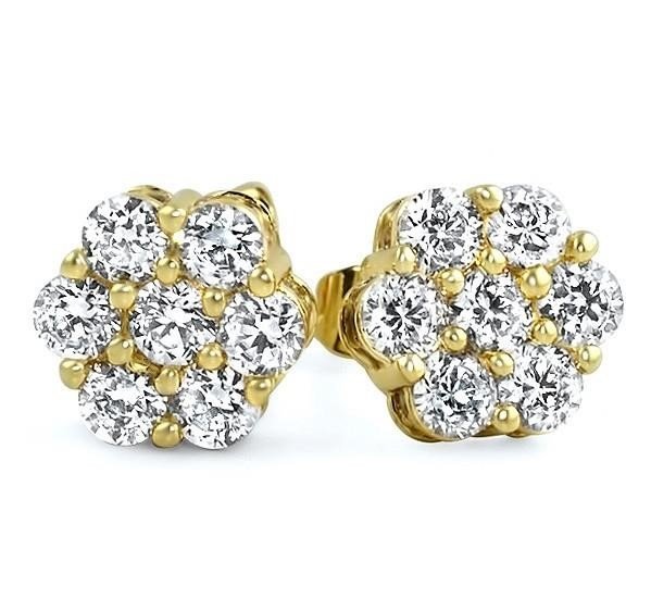 Cluster Diamond Stud Earrings