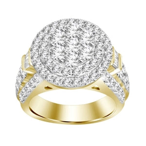 LADIES RING 3 CT ROUND/BAGUETTE DIAMOND 10K YELLOW GOLD