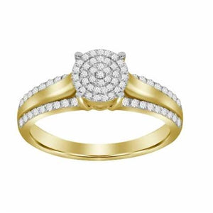 LADIES RING 1/5 CT ROUND DIAMOND 10K YELLOW GOLD