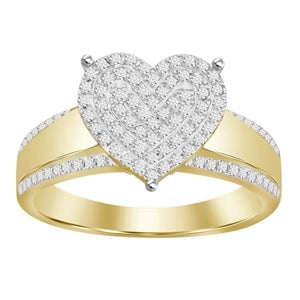 LADIES RING 1/3 CT ROUND DIAMOND 10K YELLOW GOLD