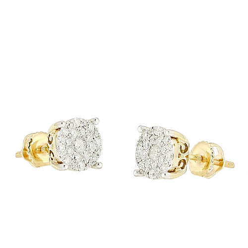 14KY 0.35CTW DIAMOND LUNA CLUSTER EARRINGS