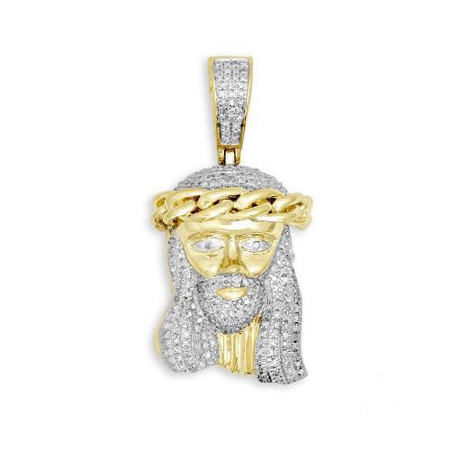 10KY 0.40CTW DIAMOND MIAMI CUBAN JESUS PENDANT