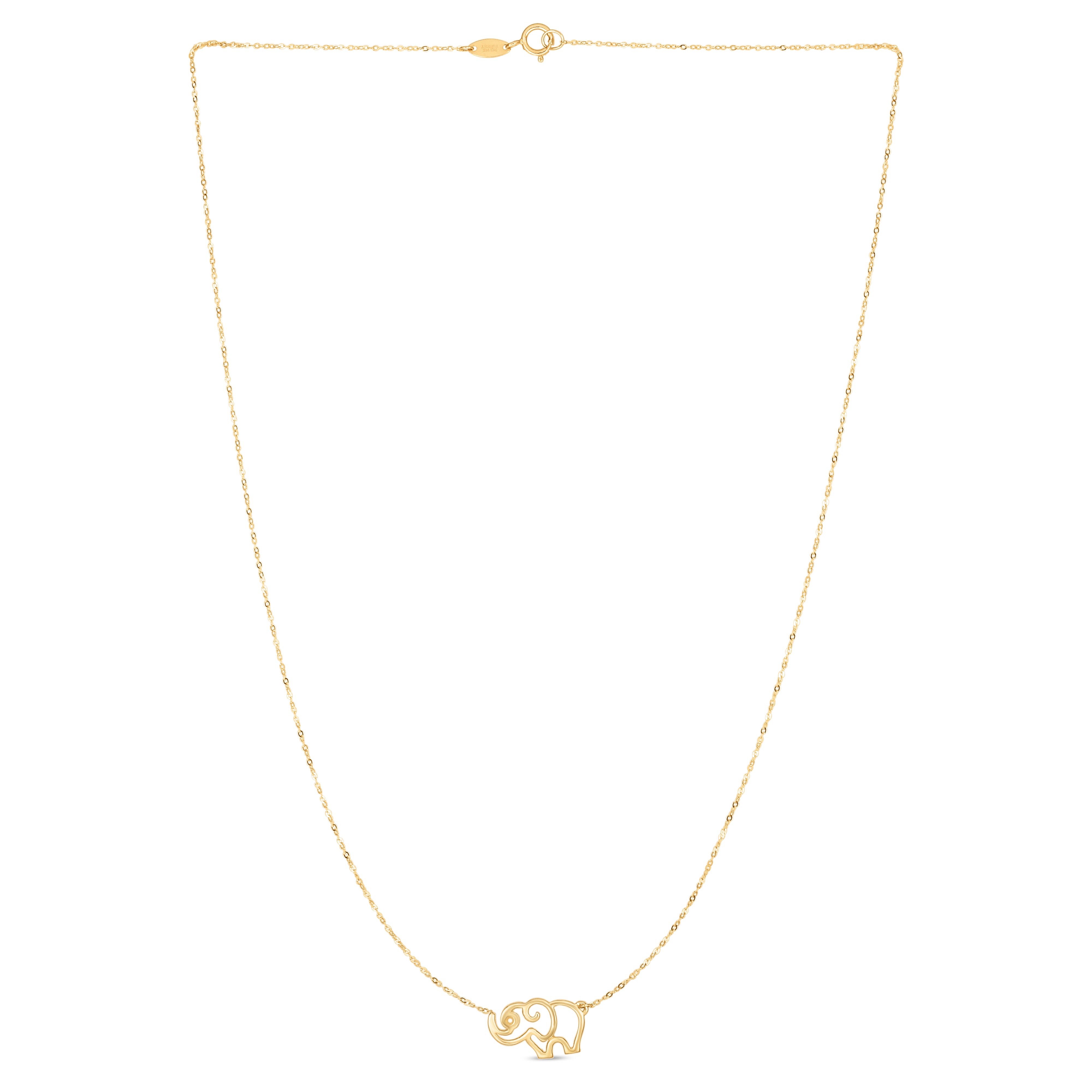 14K Gold Elephant Necklace