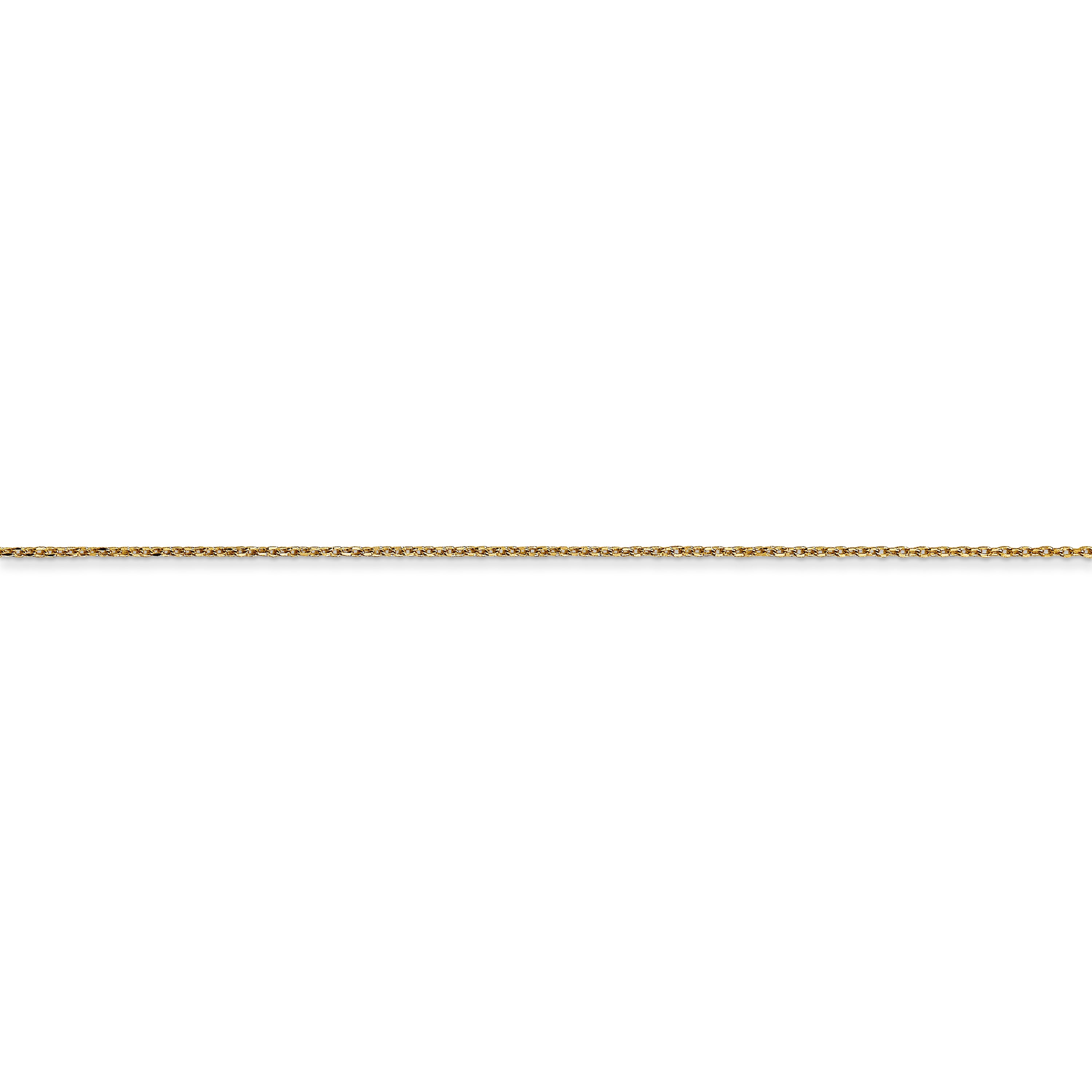 14k .6mm Diamond Cut Round Open Link Cable Chain