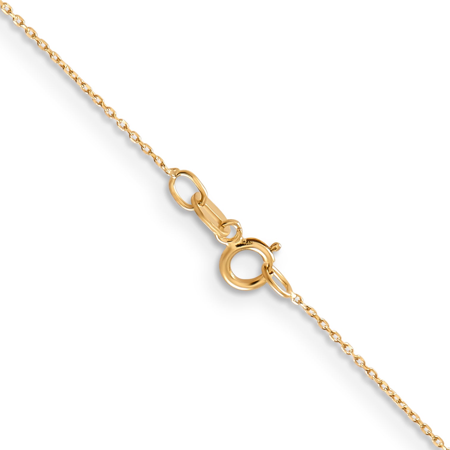 14k .6mm Diamond Cut Round Open Link Cable Chain