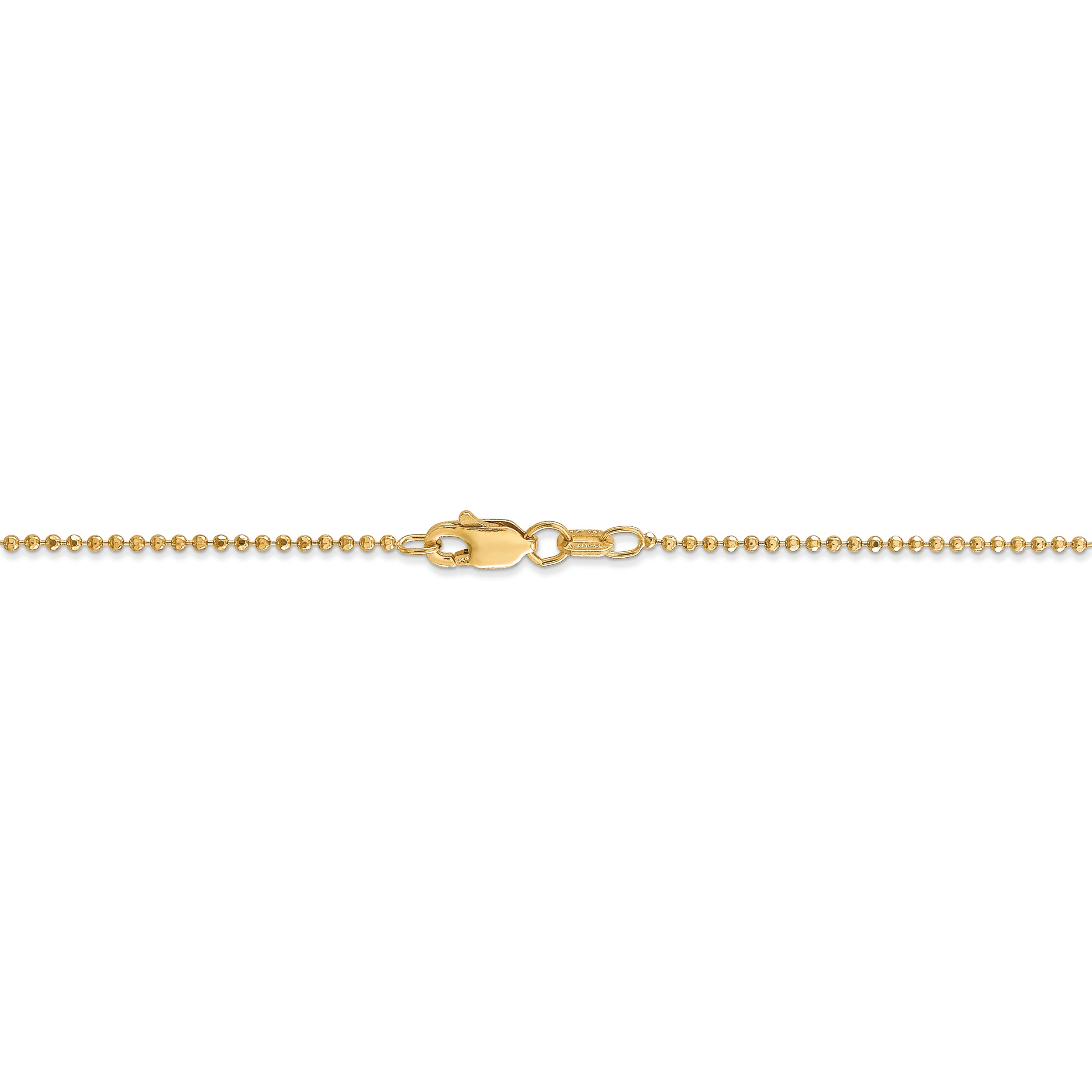 14k 1.2mm D/C Beaded Pendant Chain